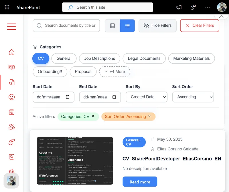 SharePoint document search webpart — find documents quickly