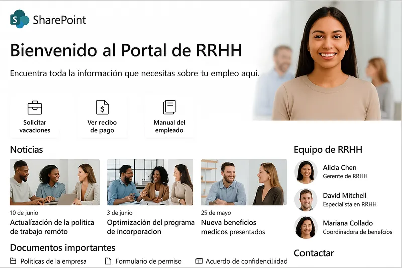 Portal RRHH en SharePoint — autoservicio del empleado