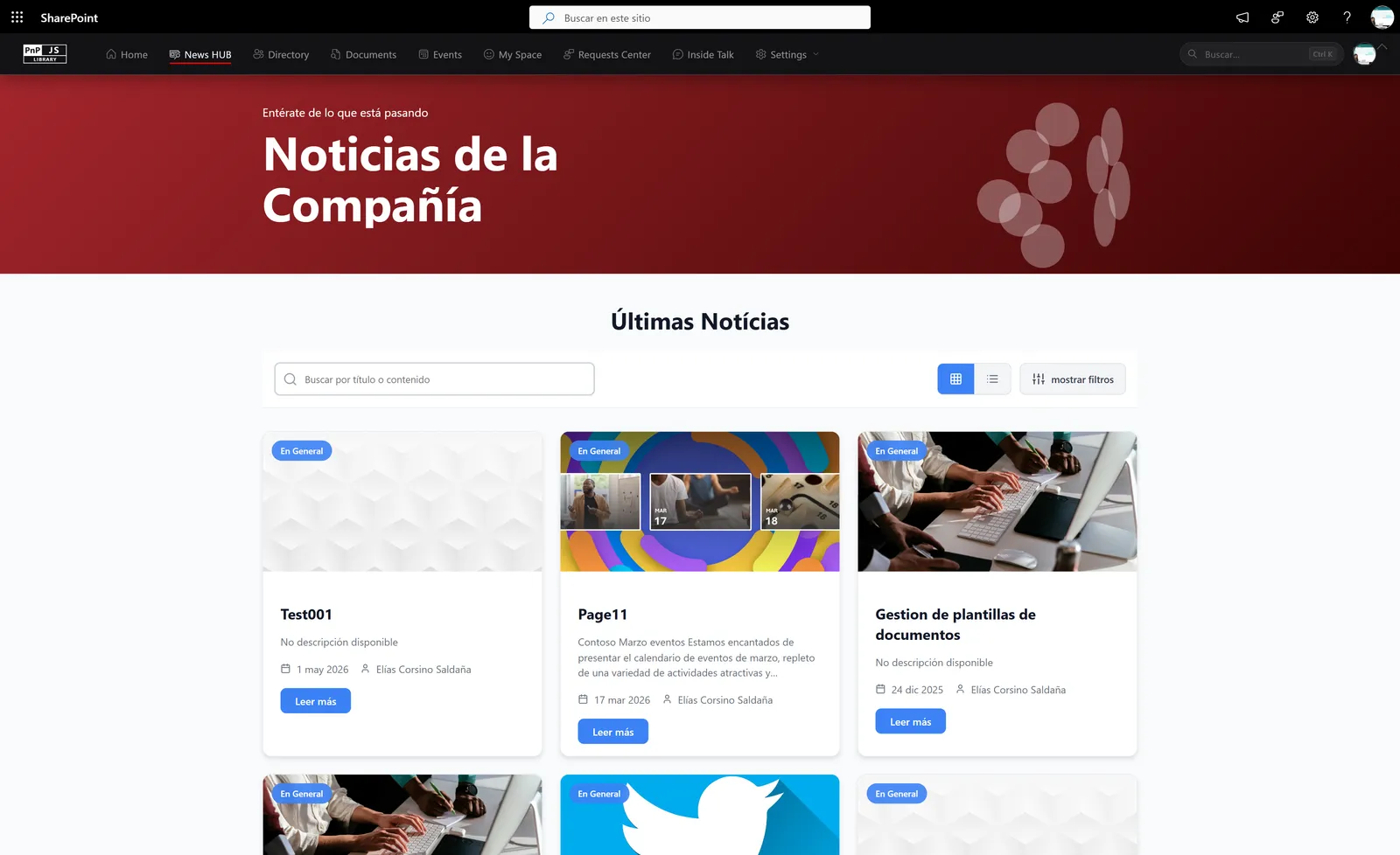 Corporate news in the employee portal